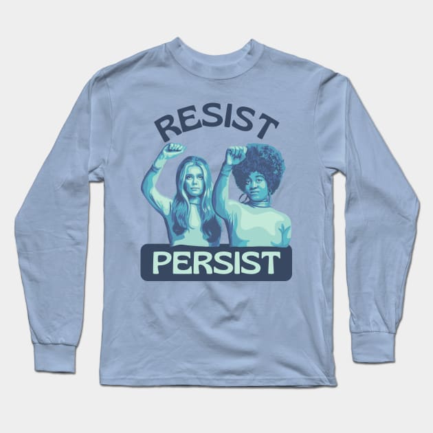 Gloria Steinem and Angela Davis Portrait Long Sleeve T-Shirt by Slightly Unhinged